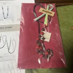 マスク&メガネ　ストラップ　レッド