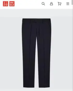 美品　UNIQLO感動パンツウルトラライト NAVY W76 L63