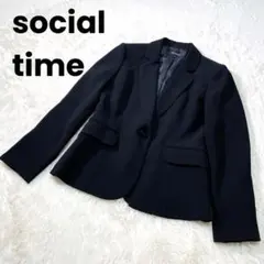【東京ソワール】ソーシャルタイム フォーマルスーツ 上着 ブラック9号