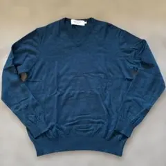 BEAMS LIGHTS ダークブルー Vネックセーター