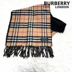 【バーバリーロンドン】美品 マフラー カシミヤ混 ノバチェック 希少