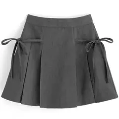 新品 GRL インパン裏地付きリボンプリーツミニスカート gn196