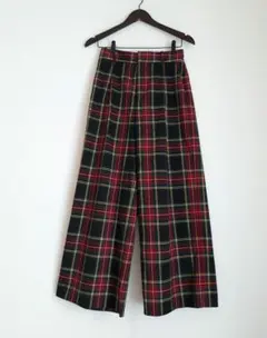 タータンチェック ワイドパンツ