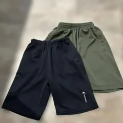 ハーフパンツ ブラック オリーブ 2枚セット