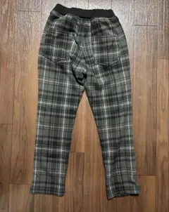 子供用 ブラック グレー チェックパンツ