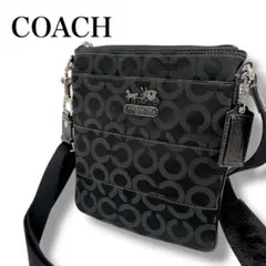 美品✨COACH コーチ オプアート キャンバス ショルダーバッグ ブラック 黒