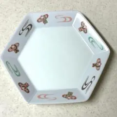 和柄 六角皿 小皿 縁起物 陶器　直径17.5cm〜19.5cm