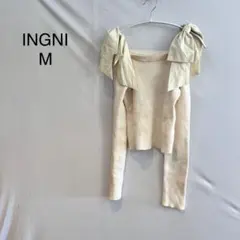 M713 イング INGNI M リボン付きオフショルダー ニット 長袖