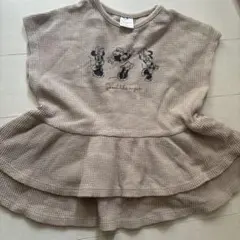 新品未使用 birthday フタフタ ミニーマウス ワッフルTシャツ ペプラムのサムネイル