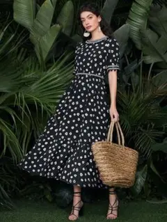 花柄ロングワンピース SHEIN
