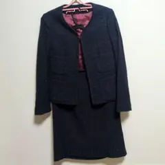 【DoCLASSE】ラメいりネイビーツイードスーツ