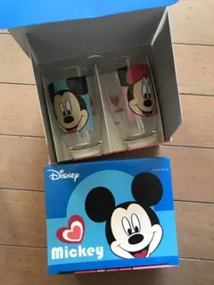 ミッキーマウス&ミニーマウス のペアグラス2組みセット