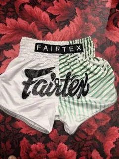 Fairtex キックパンツ ムエタイパンツ 白 緑 Sサイズのサムネイル