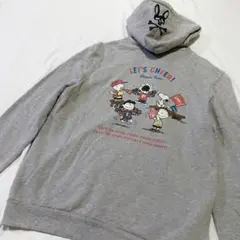 サイコバニー ピーナッツ コラボ フルジップパーカー グレー M