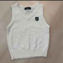 COMME CA ISM ホワイト Vネックベスト　コムサイズム100フォーマル