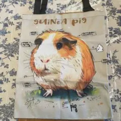 [新品]可愛い❥モルモットのイラスト手提げエコバック大容量