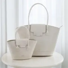 新品Riu 2way croco hand bag ベージュ - メルカリ