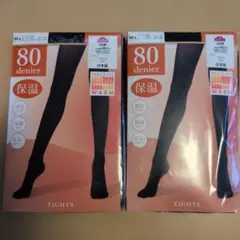 TOPVALU PEACE FIT 80デニール タイツ M-L 2足組