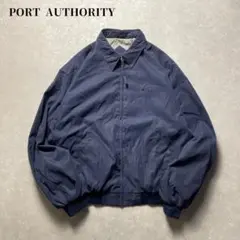 PORTAUTHORITYスイングトップブルゾンネイビーナイロンポリ刺繍企業ロゴ
