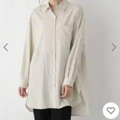 ストライプ シャツ グローバルワーク 長袖 シャツ アイボリー