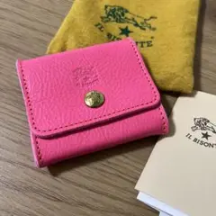 IL BISONTE 小銭入れ コンパクトウォレット　マルーンピンク イル ビゾンテ IL BISONTE コインケース （ピンク系） -waja