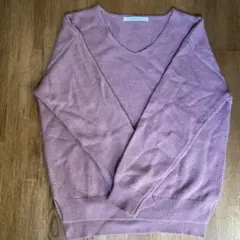 ピンクニット Vネック もてニット ルノンキュール