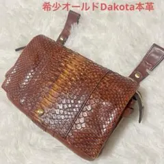 極希少✨Dakotaパイソン×牛革3WAYバッグ 真鍮プレート 廃盤ヴィンテージ