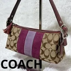 COACHコーチ ワンショルダーバッグ アクセサリーポーチ シグネチャースエード
