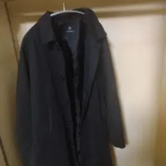 nano ブラック ステンカラーコート