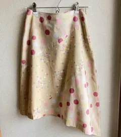 昭和レトロ ドット柄 スカート 綿100 日本製 38 水玉 ヴィンテージ 美品