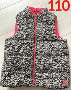 babyGAP☆美品　ヒョウ柄×ピンク　軽量ダウンベスト　110cm