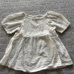 petit main バルーン袖ブラウス　オフホワイト　100cm