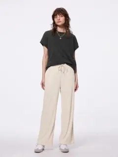 【美品✨】ジーユー gu リブプルオンパンツ 30 NATURAL XL