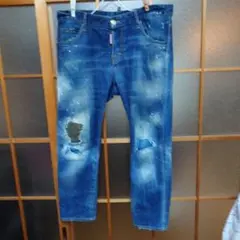 ダメージ加工 ダークブルーデニムジーンズ