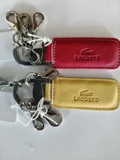 LACOSTE キーホルダー赤＆黄色タグ付未使用保管品