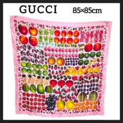 ✨美品✨ グッチ シルク100% 花 蝶 靴 果物 魚 カップ 大判 スカーフ