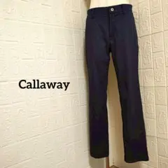 キャロウェイゴルフ ストレートパンツ タグワッペン 紺 シンプル 洗える М