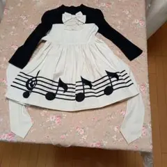 メゾピアノ　音符ワンピース110㎝