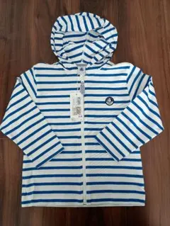 新品タグ付きPETIT BATEAU ストライプ パーカー 110cm 白×青