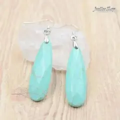 ピアス ティアドロップ ターコイズ 天然石 パワーストーン 004