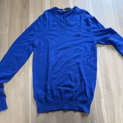 FRED PERRY Vネック ニット セーター ブルー XSのサムネイル