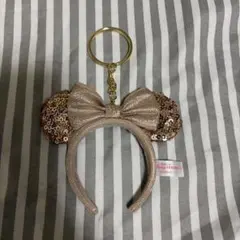 ミニーマウス風スパンコールキーホルダー