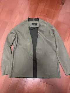 UNITED TOKYO ノーカラー　2 オリーブネオスエード　カーディガン