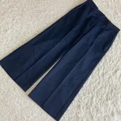 theory ワイドパンツ ネイビー 00 タック入り オフィス キレイめ