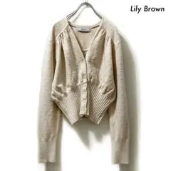 Lily Brown リリーブラウン★ドット柄 長袖カーディガン ショート丈