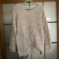 ふわふわ 長袖セーター ロング丈 レディース