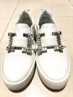 現行✨セルジオロッシ チャンキー スニーカー ファー ボア ロゴ 24cm