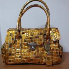 COCCO FIORE オレンジ クロコダイル風 ハンドバッグ