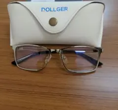 DOLLGER スクエア型メガネ シルバー