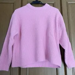 UNIQLO ピンク リブ編み ニット M
